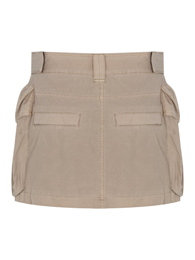 Cargo Mini Skirt With Oversized Pockets (Safari)