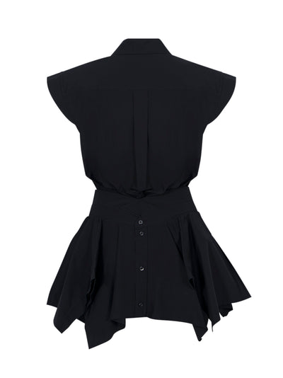 Pre-Styled Cotton Shirtdress (Black)
