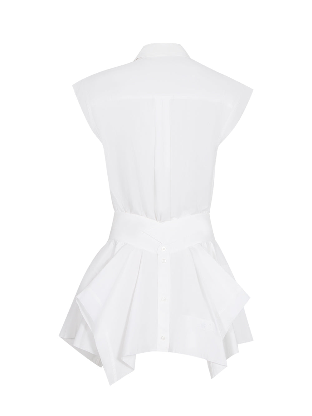 Pre-Styled Cotton Shirtdress (White)