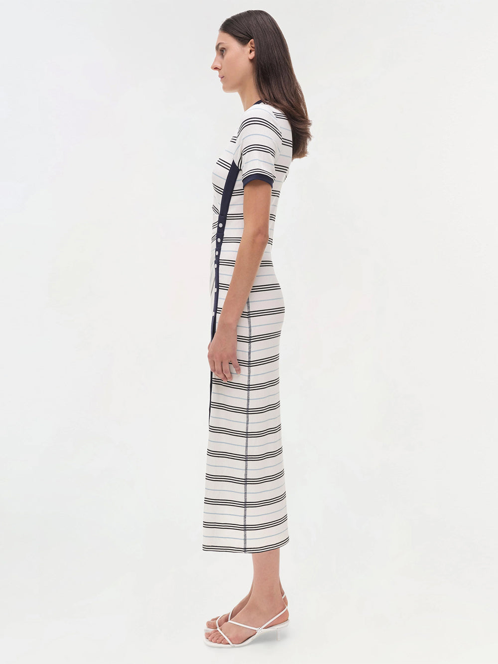 Shanna Short Sleeve Midi Dress (White Multi)