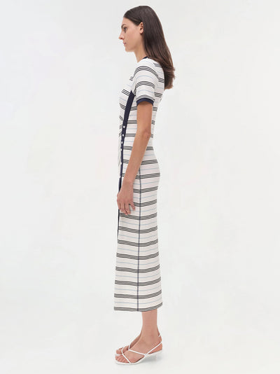 Shanna Short Sleeve Midi Dress (White Multi)