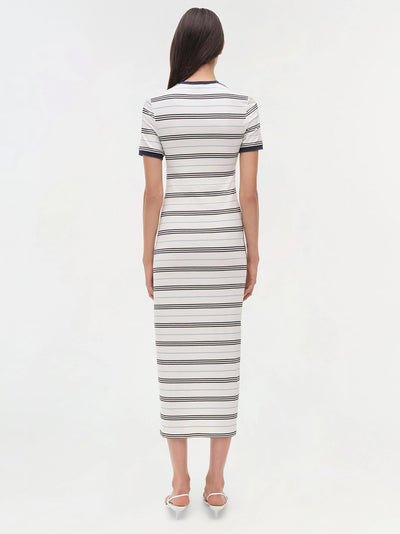 Shanna Short Sleeve Midi Dress (White Multi)