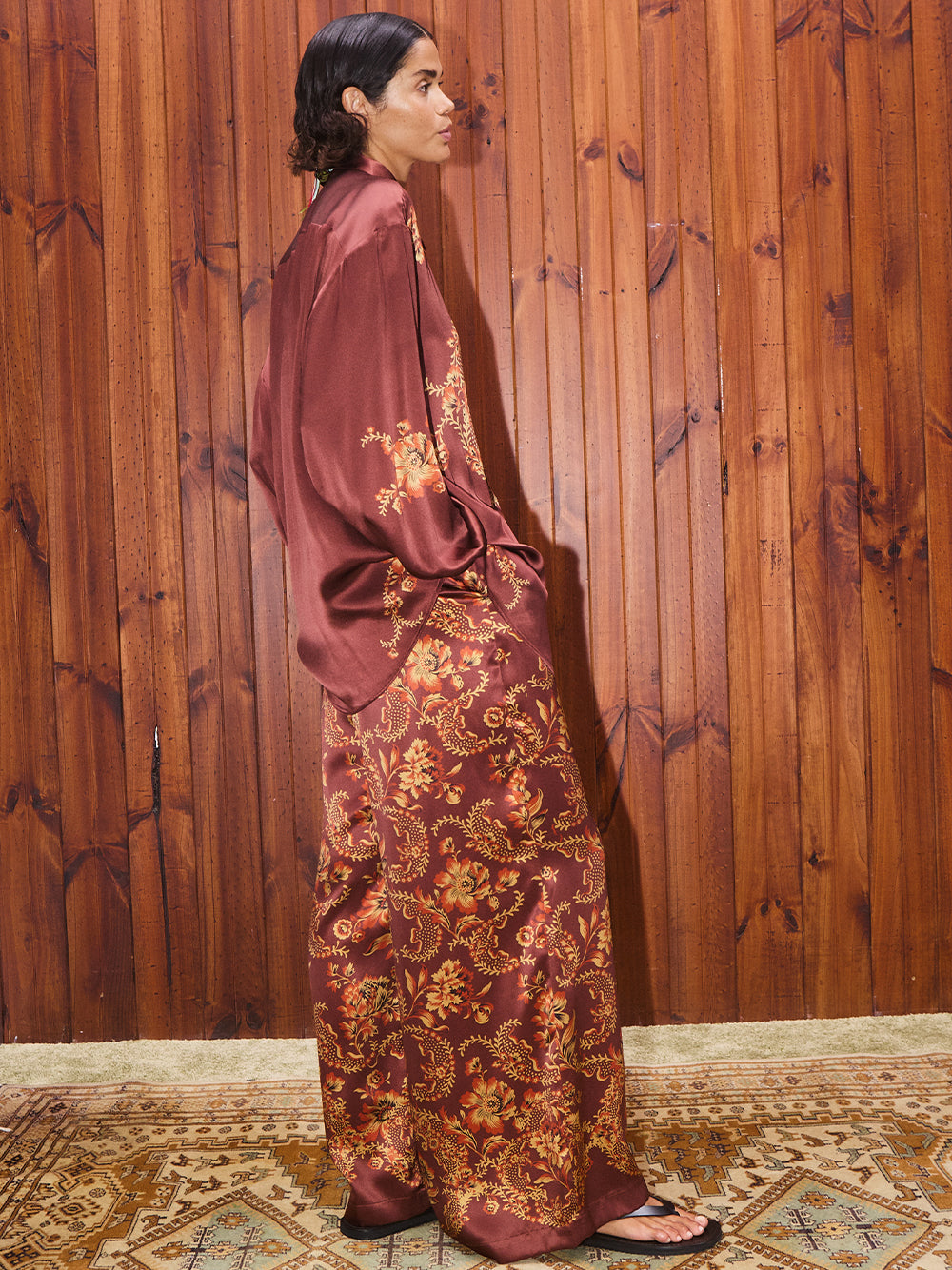 Seraphina Silk Shirt Burgundy