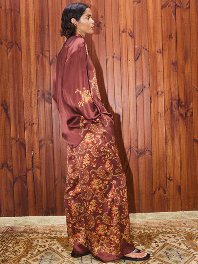 Seraphina Silk Shirt Burgundy