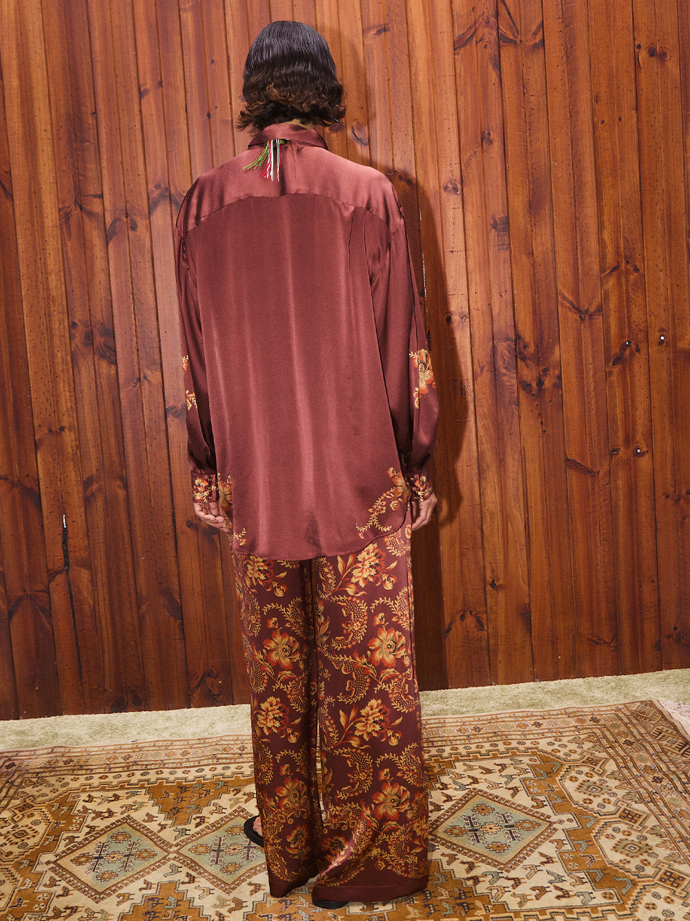 Seraphina Silk Shirt Burgundy