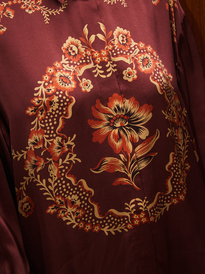 Seraphina Silk Shirt Burgundy