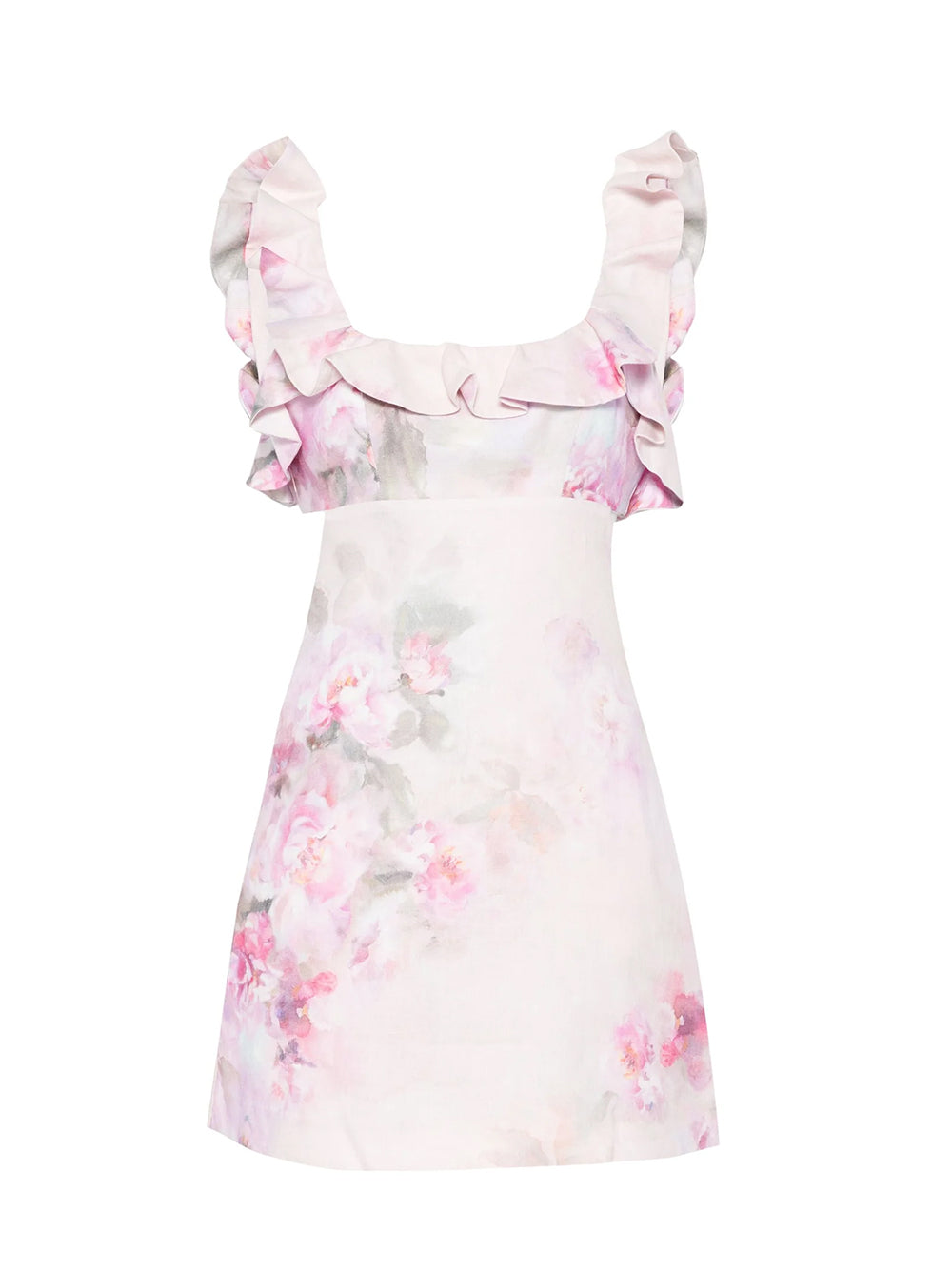 Crush Frill Mini Dress Pink Floral