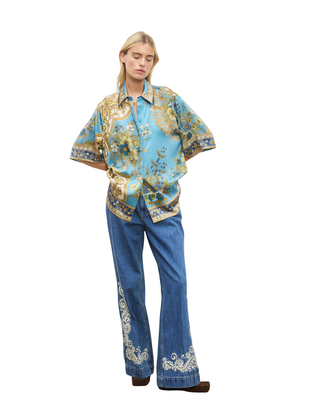 Cassie Silk Shirt Blue