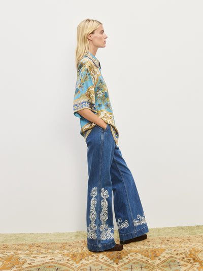 Cassie Silk Shirt Blue