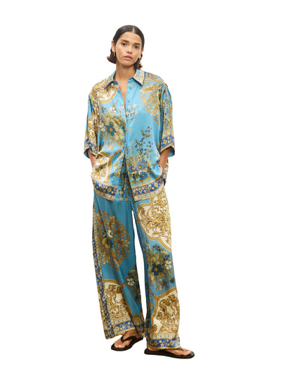 Cassie Silk Pant Blue
