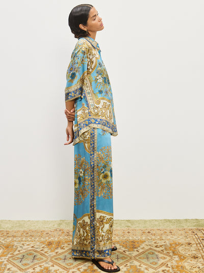 Cassie Silk Pant Blue