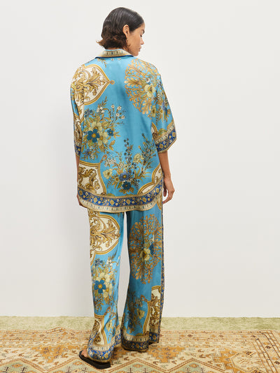 Cassie Silk Pant Blue