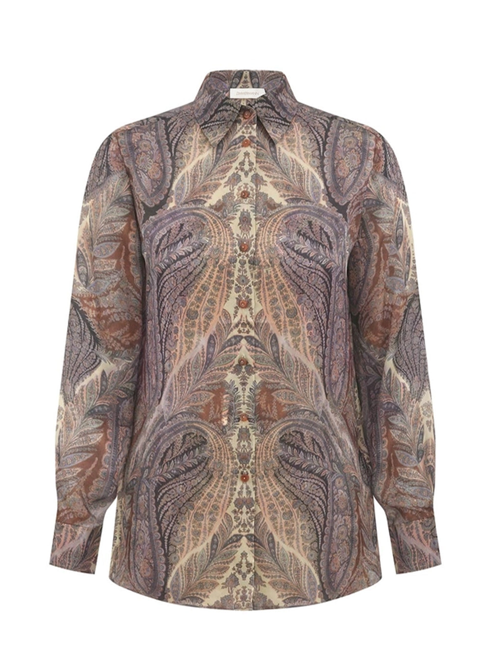 Hypnotic Satin Shirt Denim Paisley