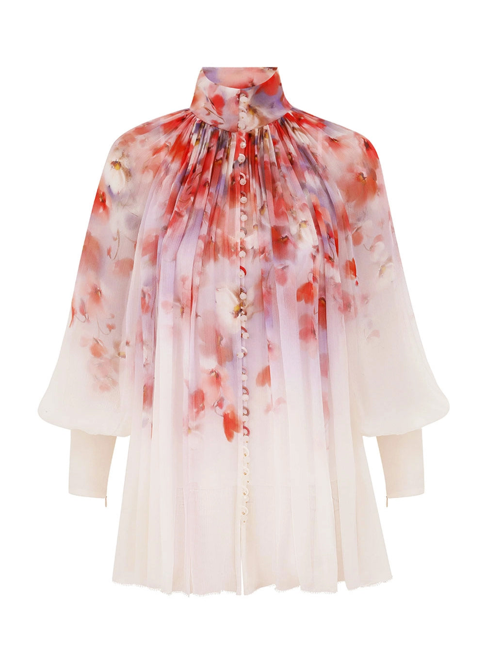 Crush Smock Blouse Scarlet Floral