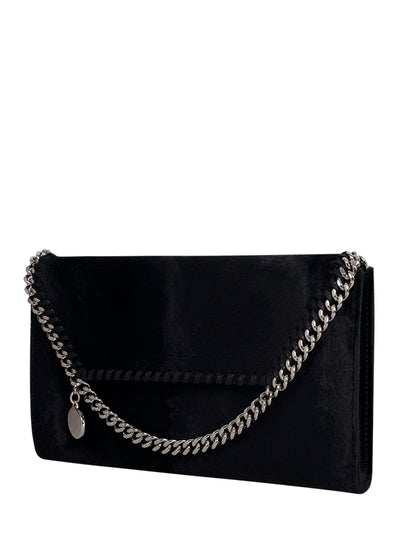 Falabella Wallet With Strap Silver Chain (Black)