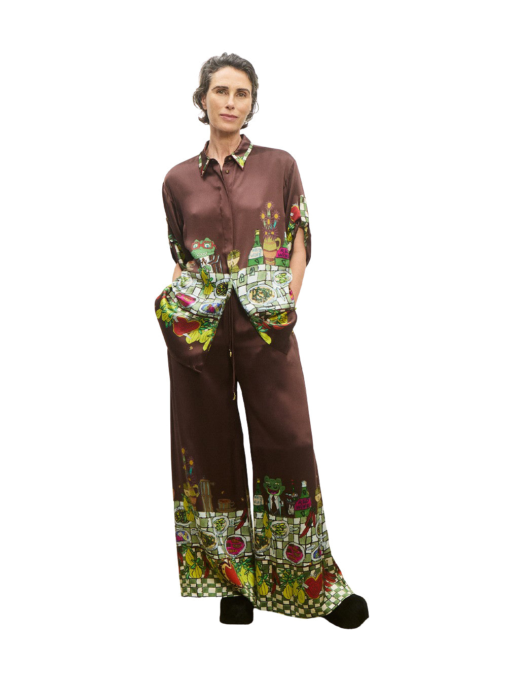 Fredo Silk Shirt Chocolate