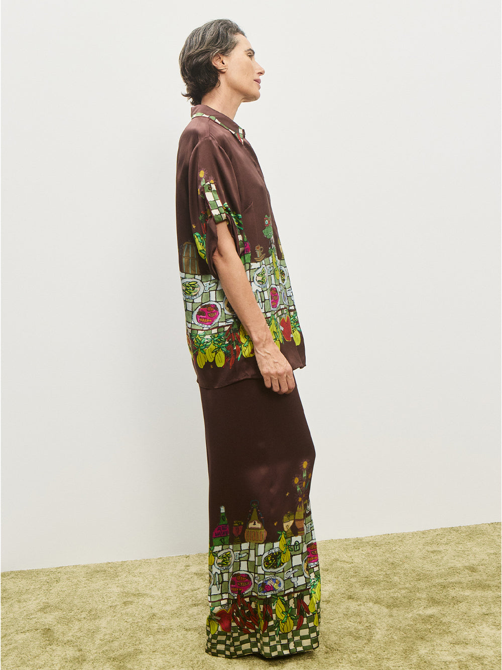 Fredo Silk Shirt Chocolate