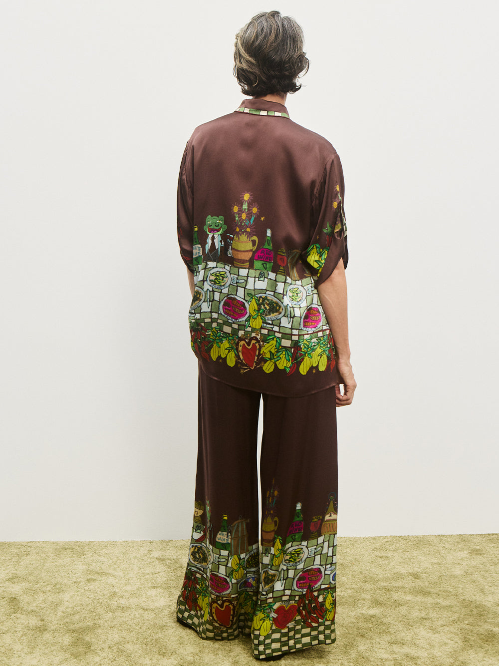 Fredo Silk Shirt Chocolate