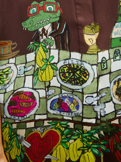 Fredo Silk Shirt Chocolate