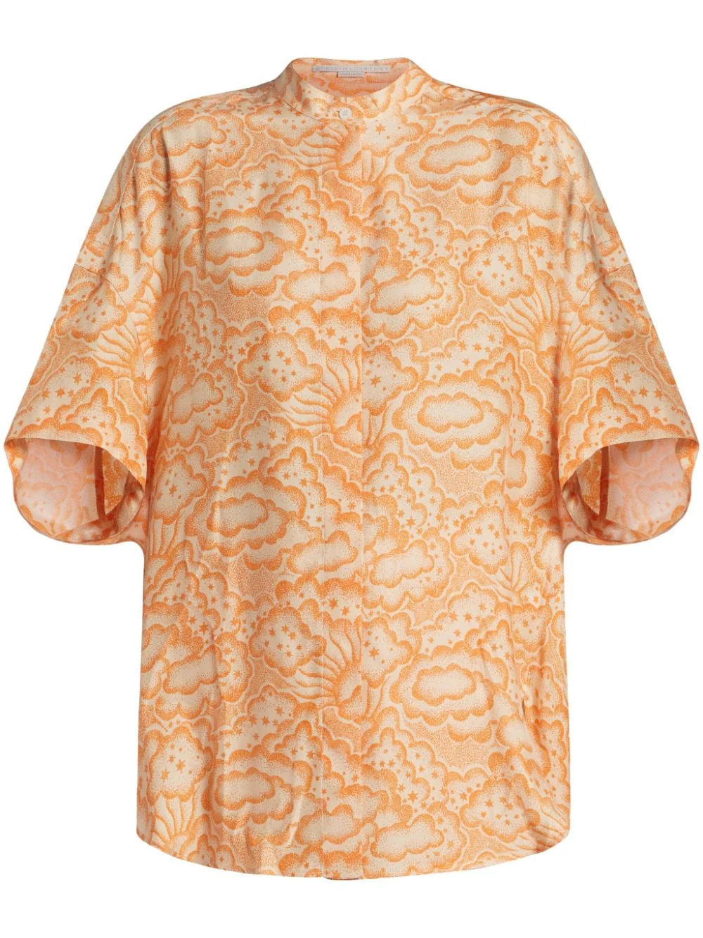 Cloud Print Tunic Shirt (Multicolor Orange)