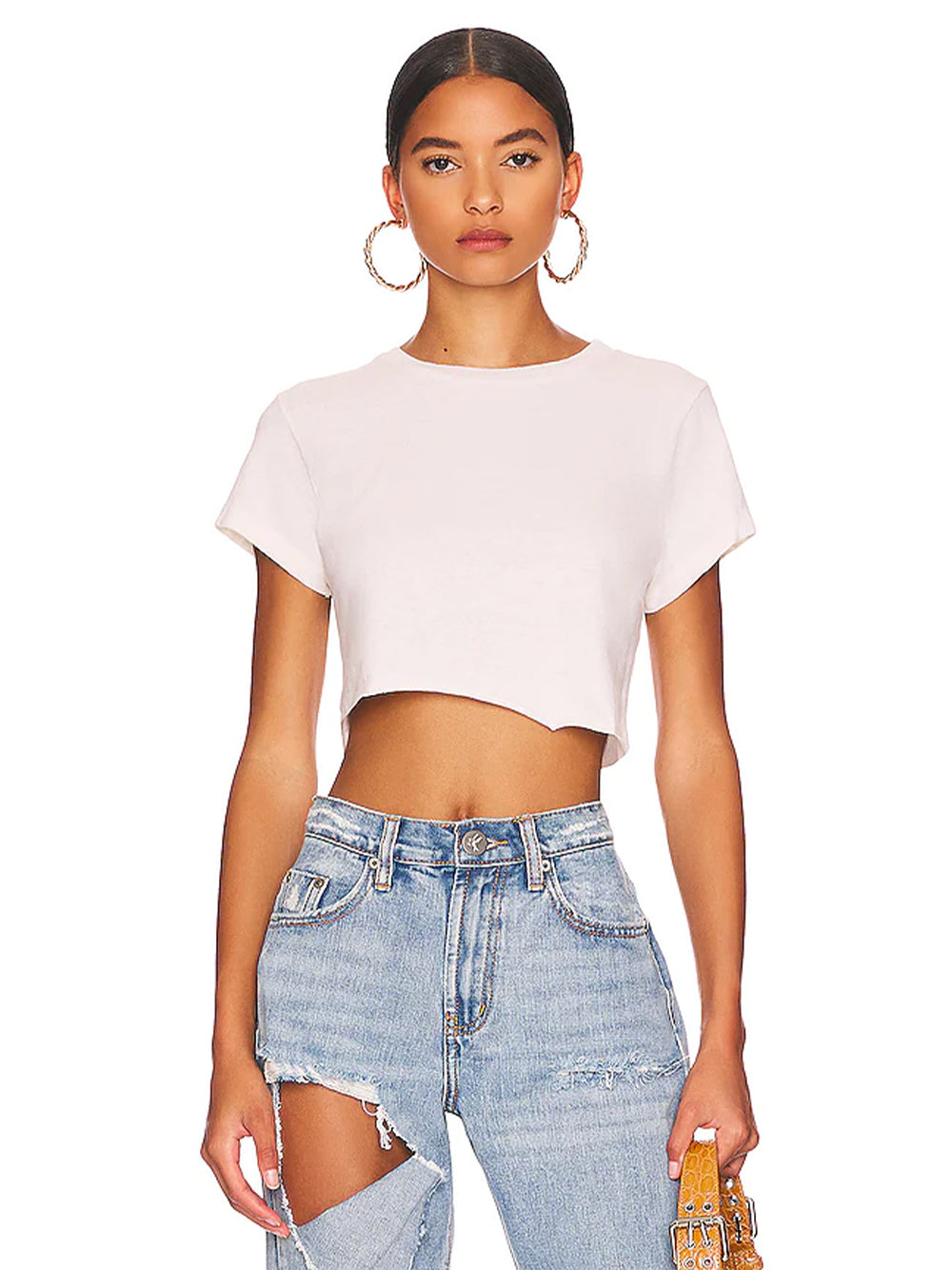 60s Slim Cropped Tee (White)