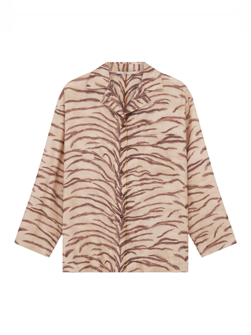 Tiger Print Wide-Sleeeve Shirt (Natural)