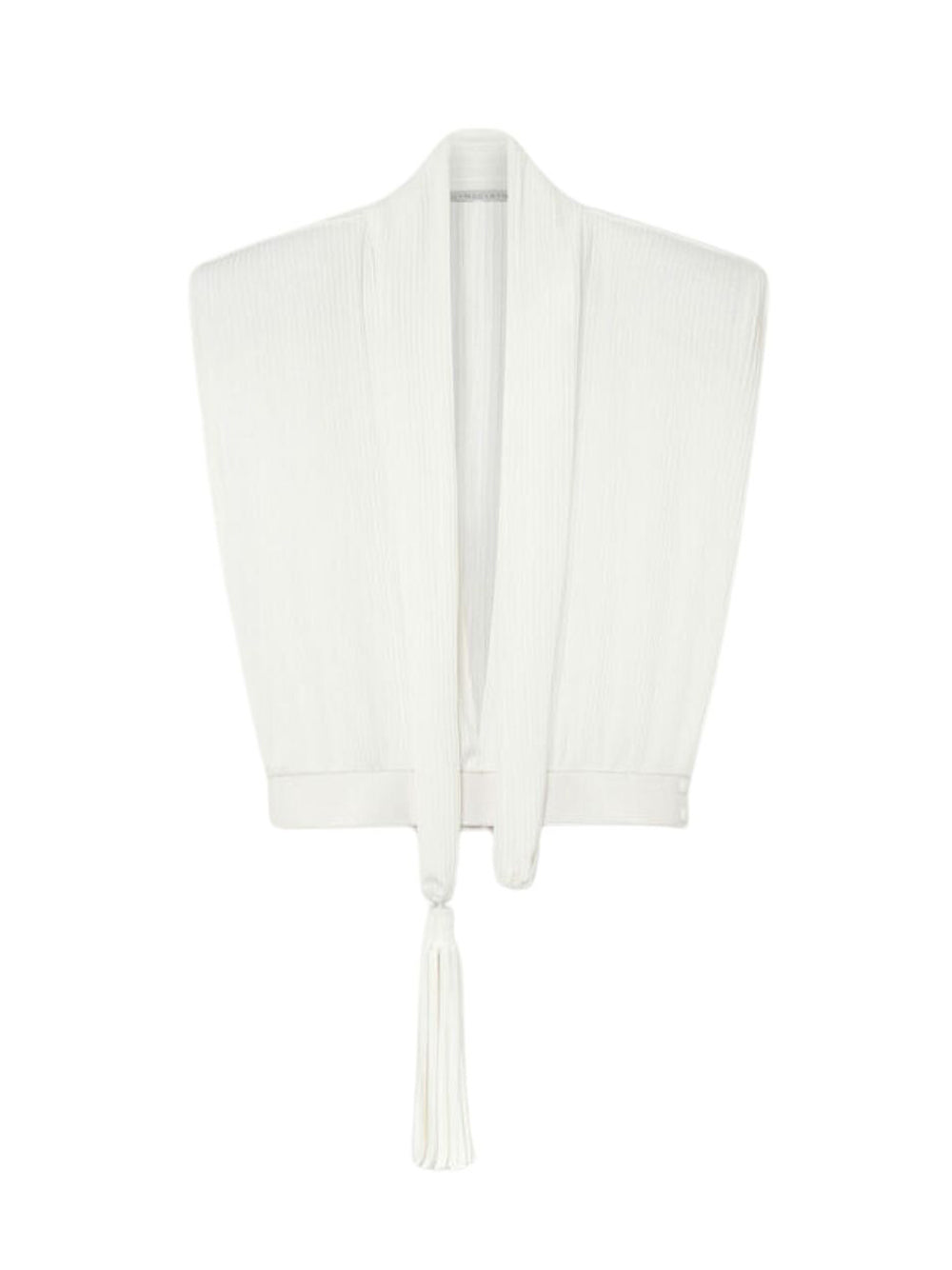 Pussy -Bow Pleated Top White