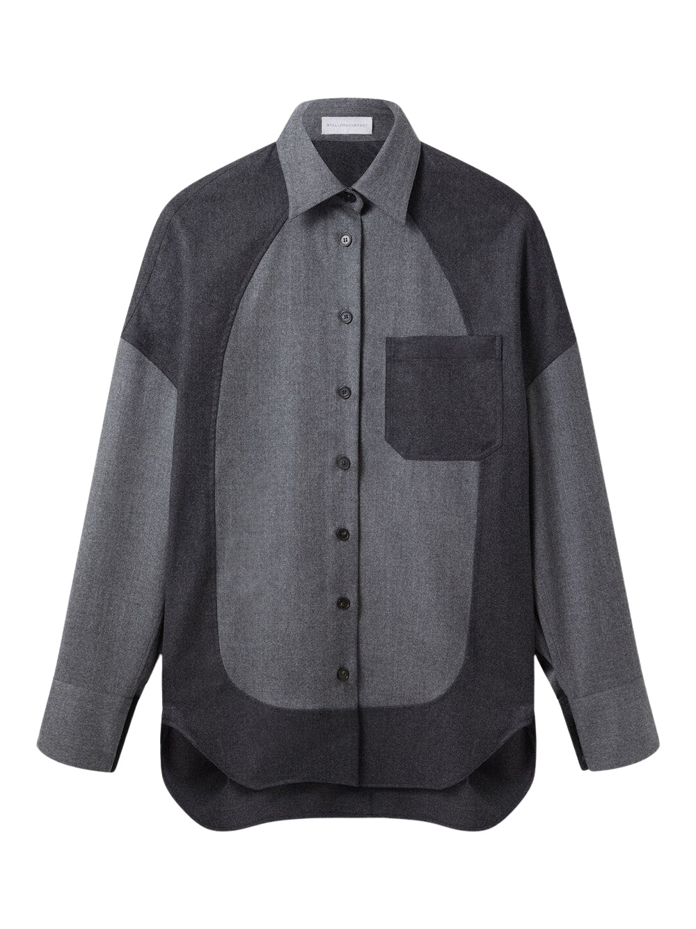Panelled Oversized Shirt Ash Grey