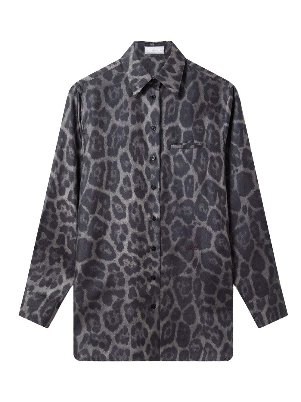 Oversized Leopard Print Shirt Ash Grey