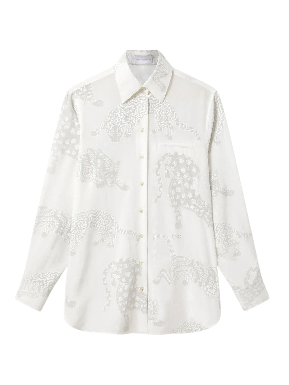 Leopard Pattern Oversized Shirt Natural