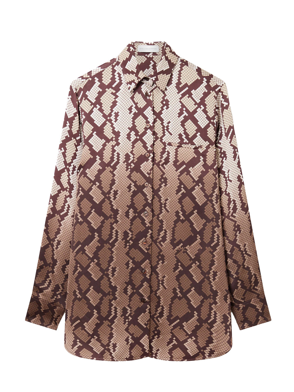 Snake Print Oversized Shirt Natural