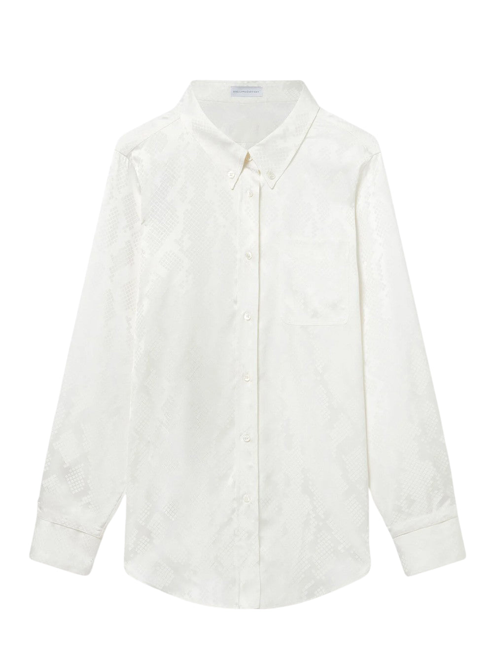 Snake Print Long-Sleeve Shirt White