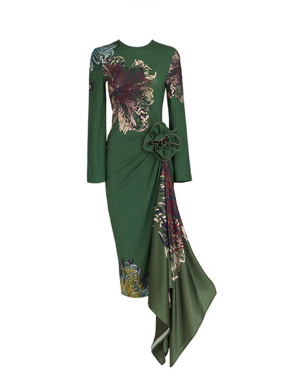 Ananya Dress Green Floral Print