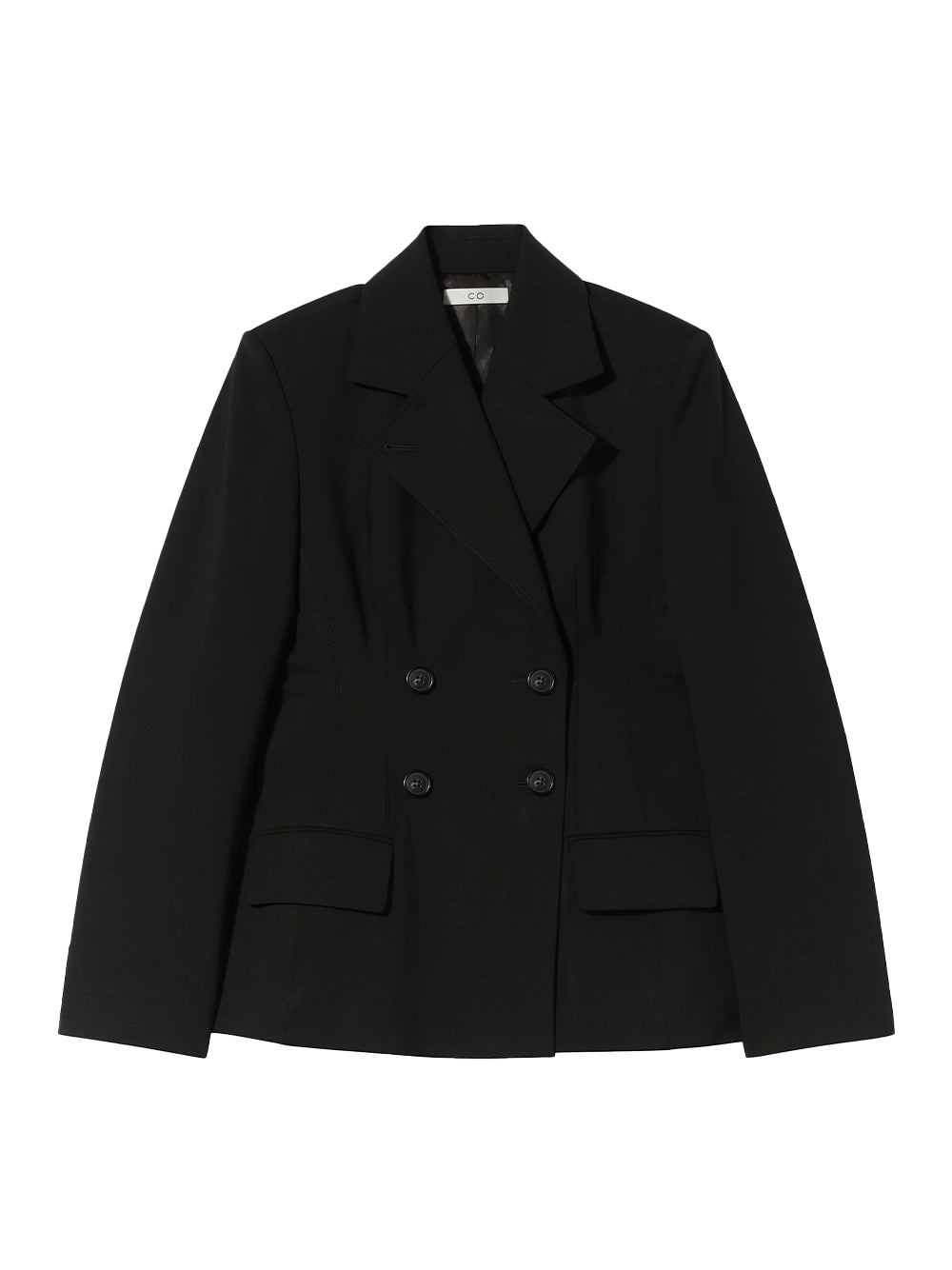 Double Breasted Fitted Blazer Black