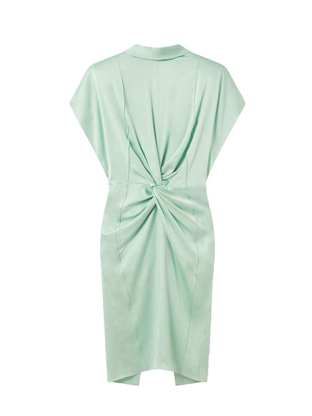 Cap-Sleeve Halterneck Twist Midi Dress Light Mint
