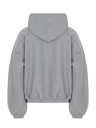 Zip Up Hoodie With Matte Star A Puff Logo Sidewalk