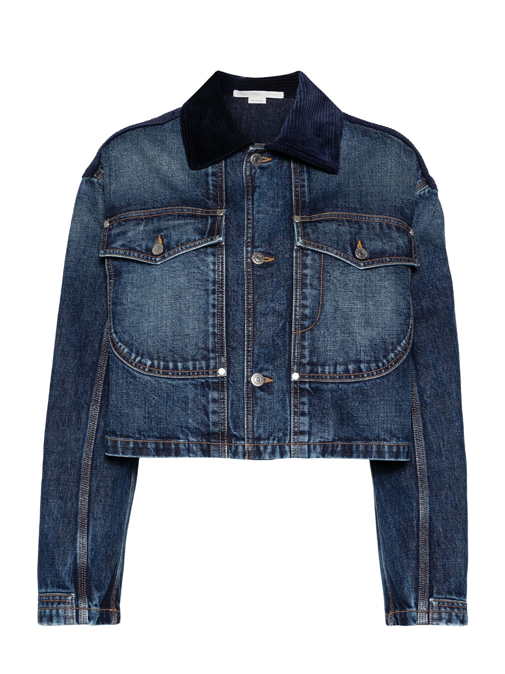 Corduroy Collar Denim Jacket (Vintage Dark)