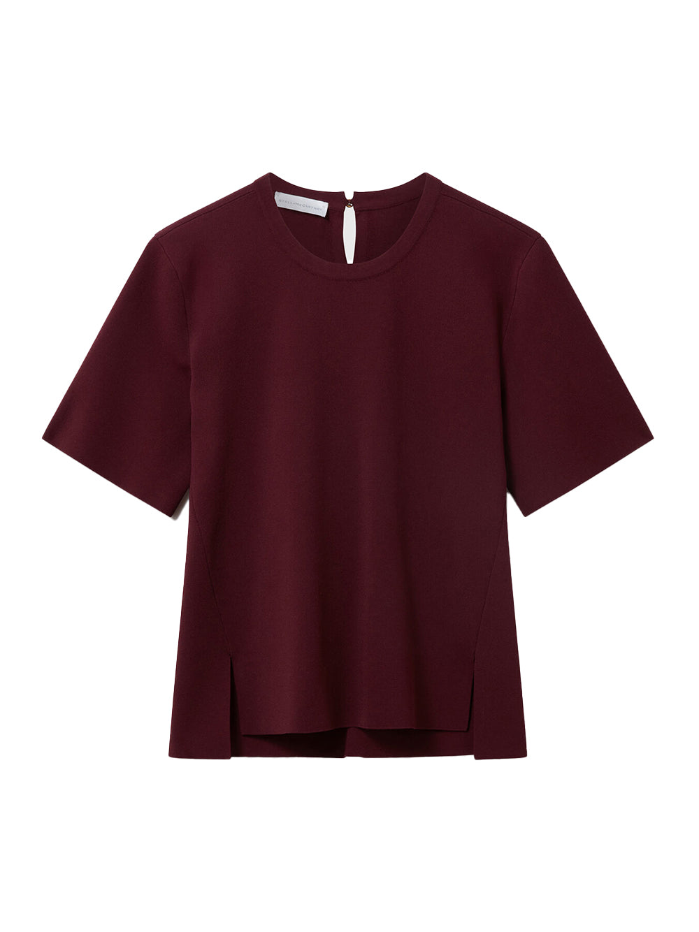 Compact Knit Short-Sleeve T-Shirt Bordeaux