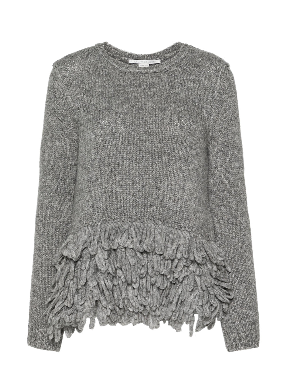 Fringe Detailed Jumper Grey Melange