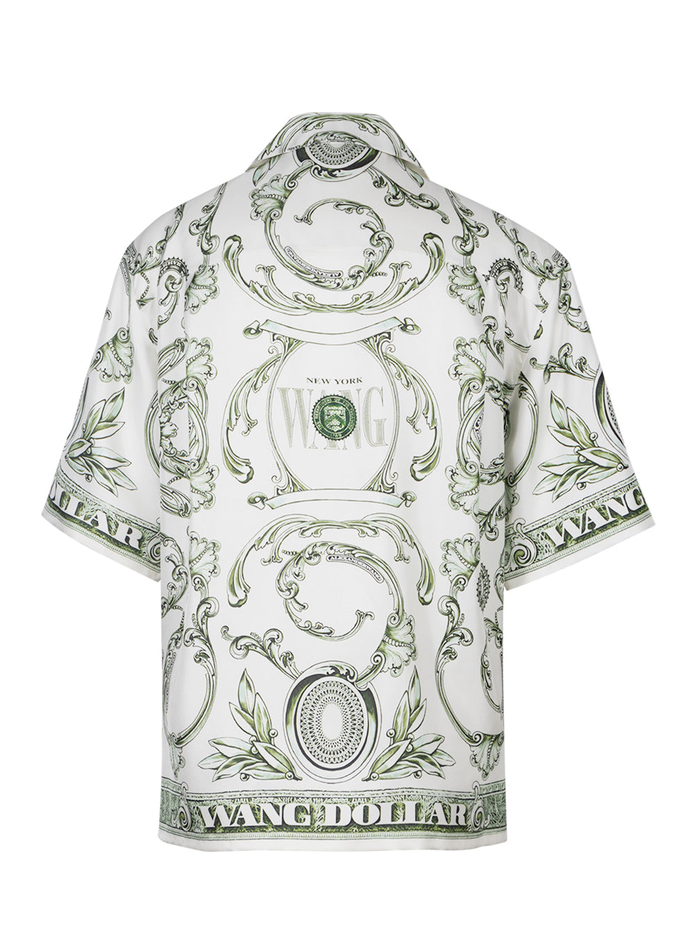 Money Print Button Down Shirt Ivory/Green