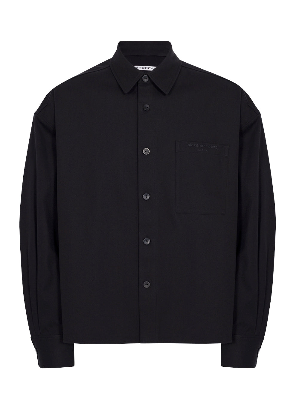Boxy Cropped Ls Shirt Black