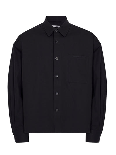 Boxy Cropped Ls Shirt Black