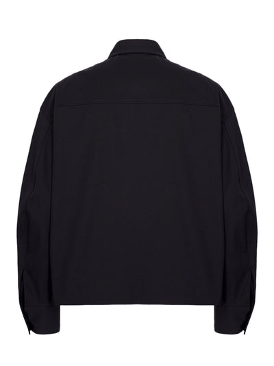 Boxy Cropped Ls Shirt Black