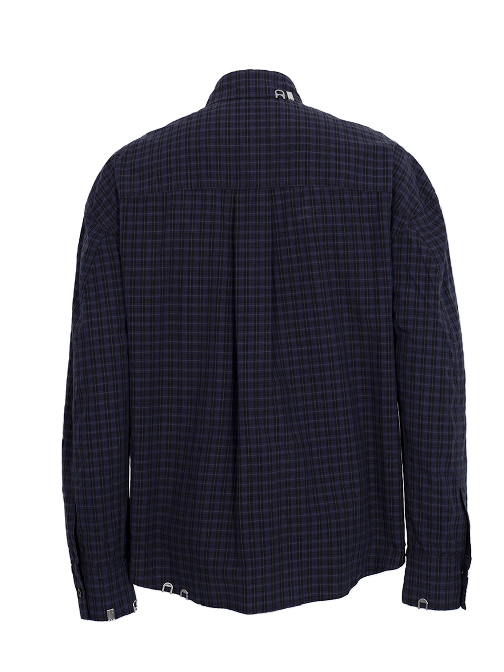 Boxy Shirt W/ Hardware Smog Navy Plaid