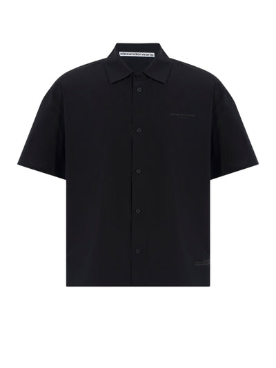 Tech Short Sleeve Button Up Black