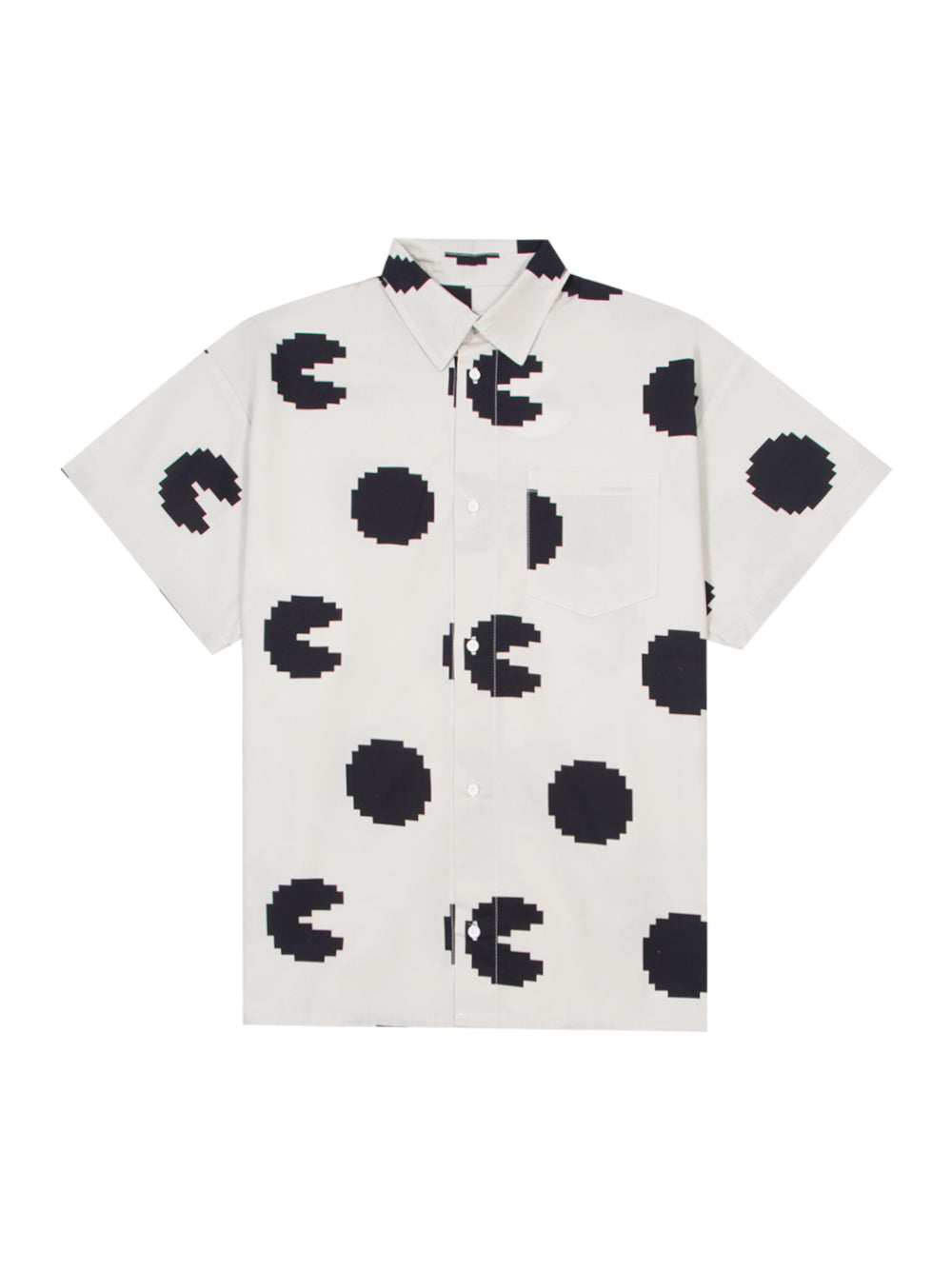 Short Sleeves Printed Shirt 04 Pois Black