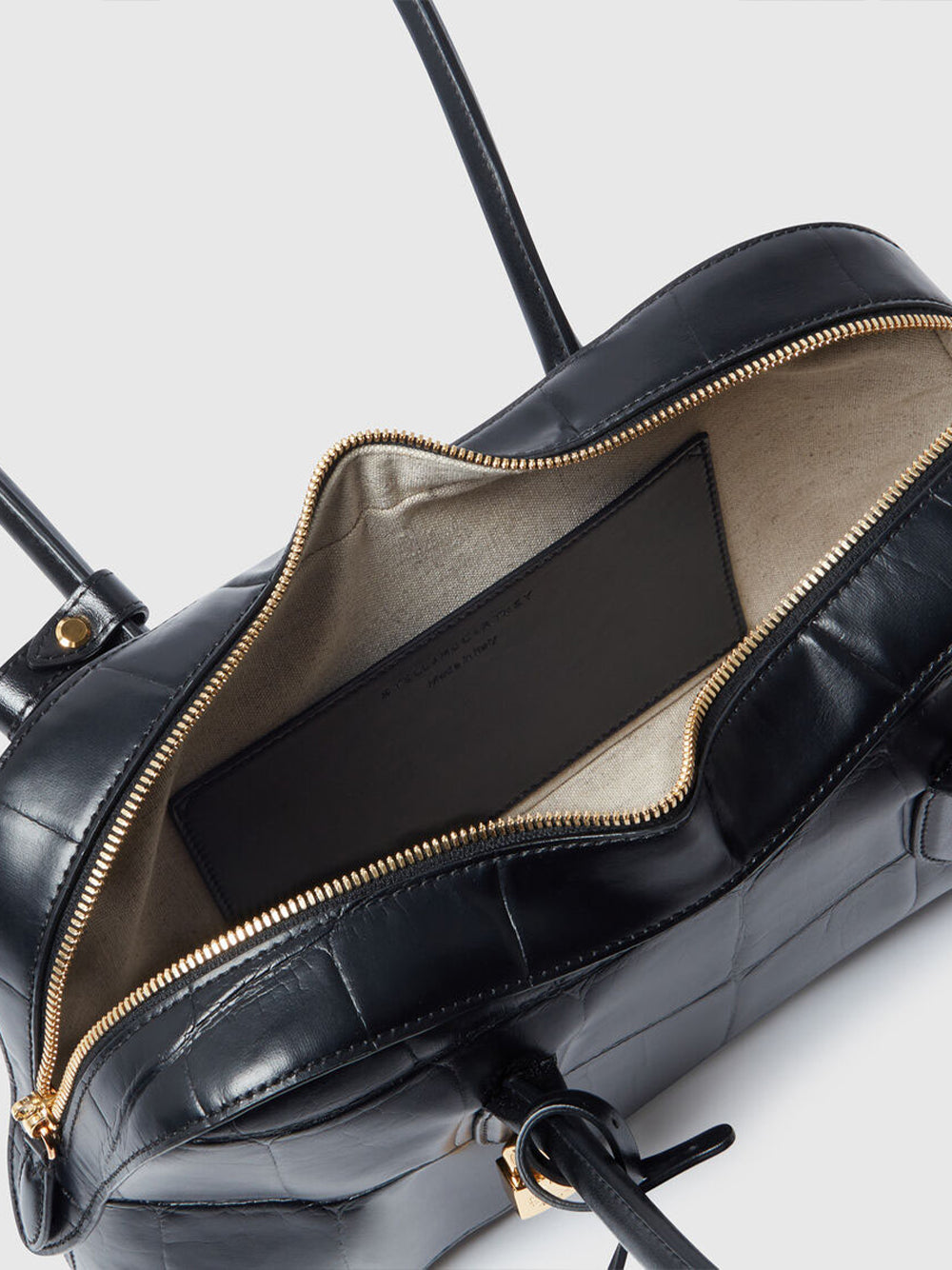 Ryder Crocodile-Embossed Shoulder Bag (Black)