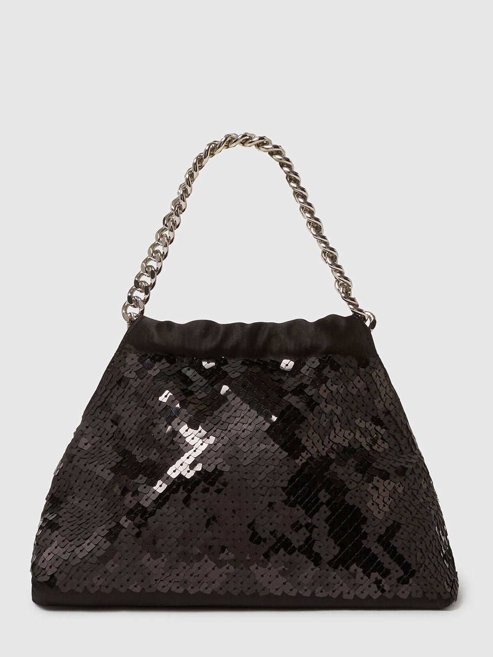 Falabella Sequin Drawstring Crossbody Bag Black