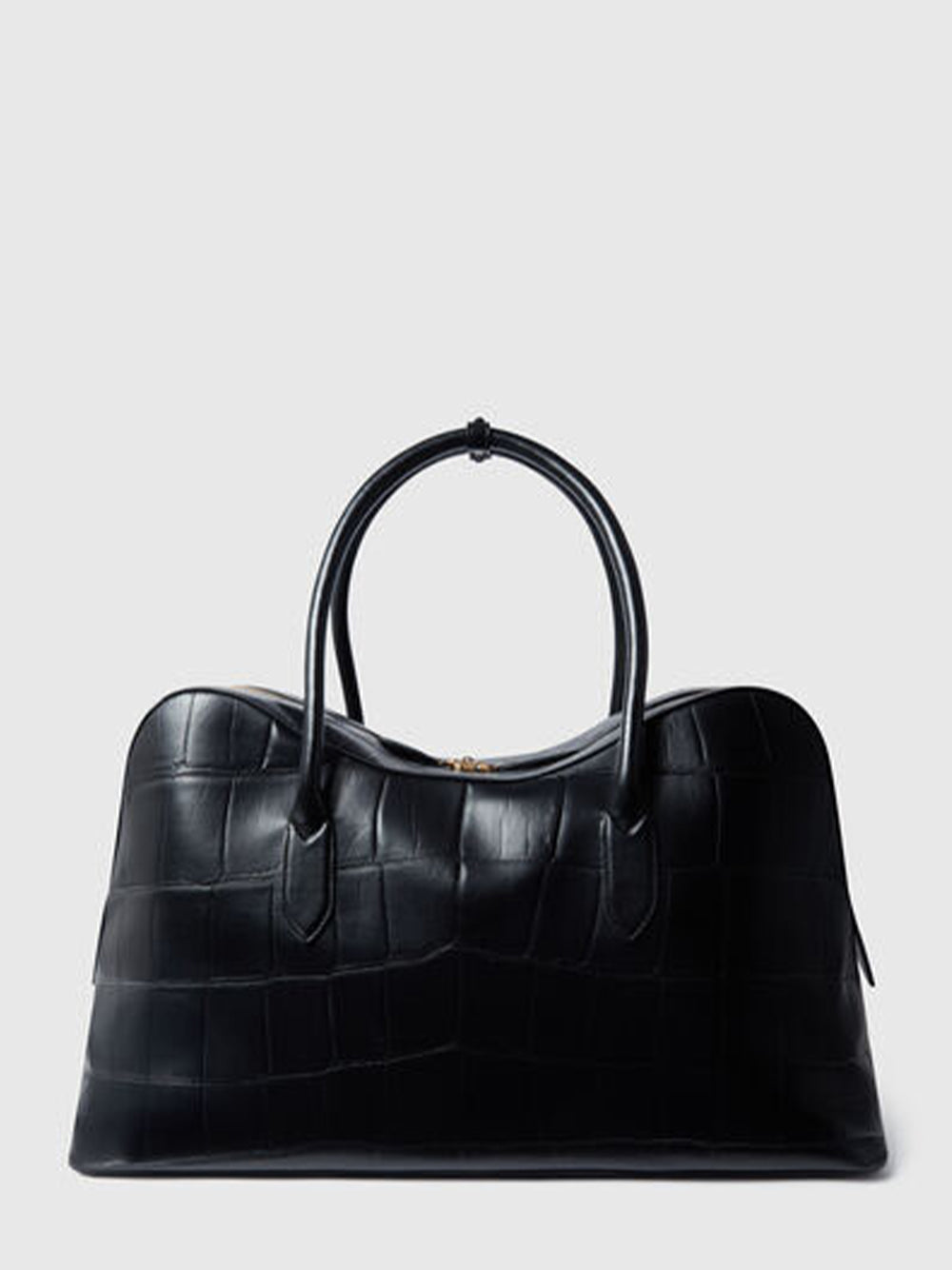 Ryder Crocodile-Embossed Weekender Bag (Black)