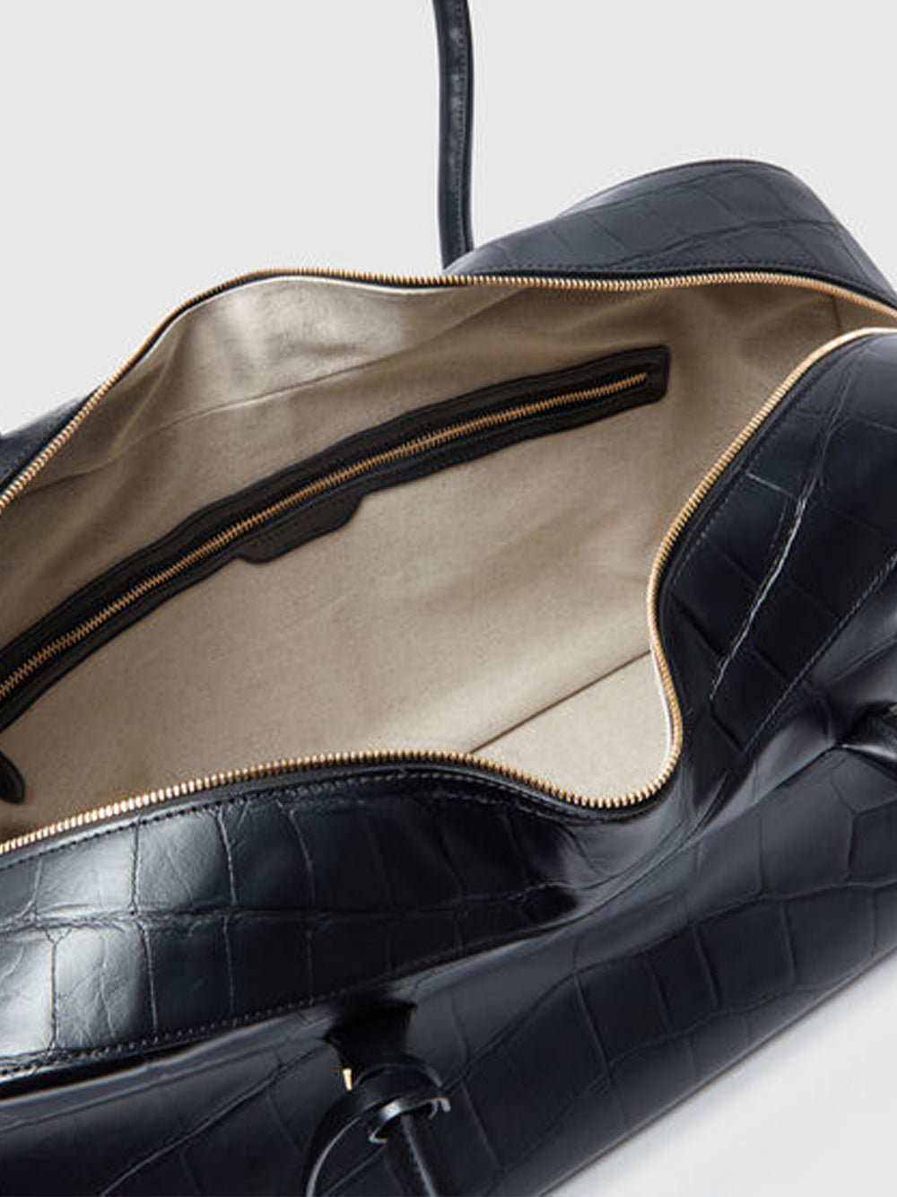Ryder Crocodile-Embossed Weekender Bag (Black)